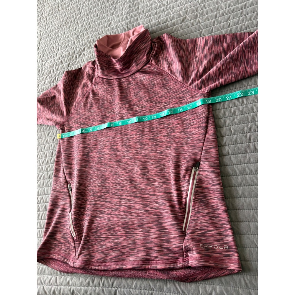 Spyder Active Womens Pink Space Dye Fleece Lined Cowl Neck Pullover Top Large - Picture 6 of 8